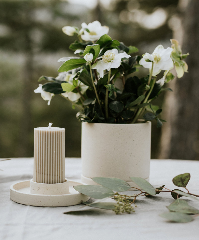 „Make a wish” pillar candle holder, whisper white