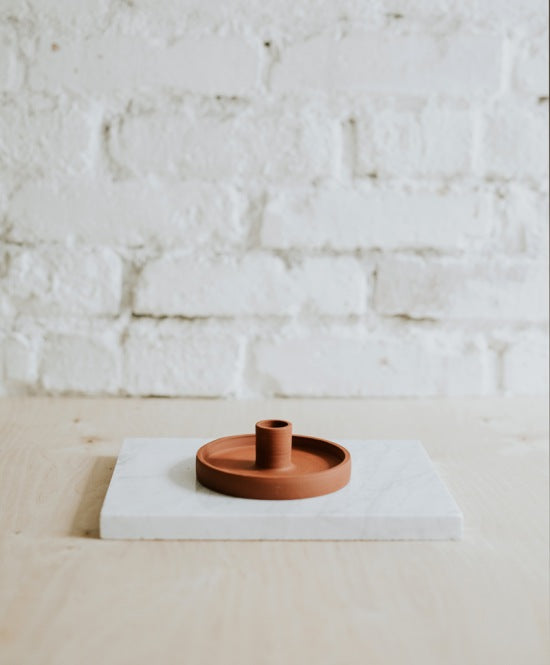 „Make a wish” taper candle holder, baked clay