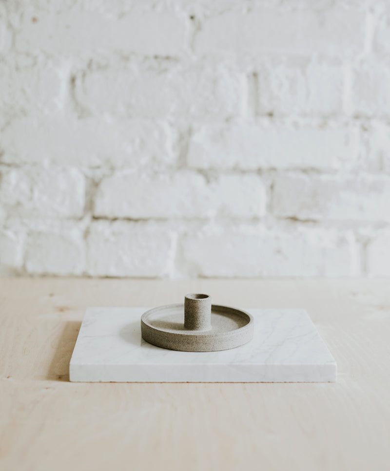 „Make a wish” taper candle holder, quiet grey
