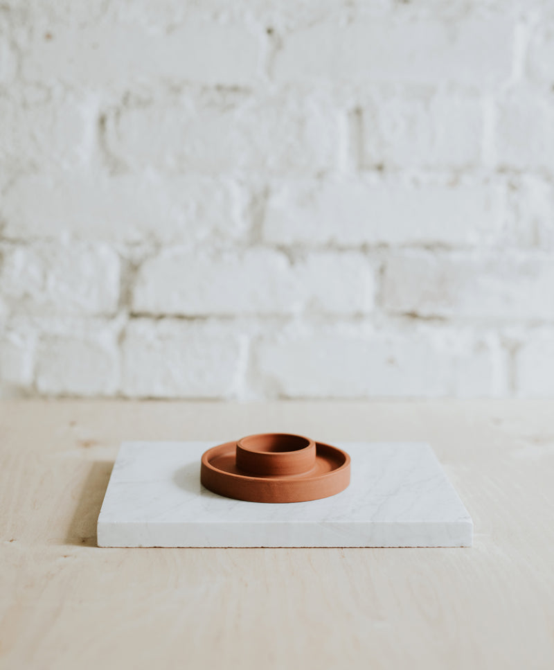 „Make a wish” pillar candle holder, baked clay