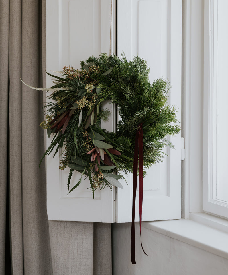 Velvet Woods hanging wreath