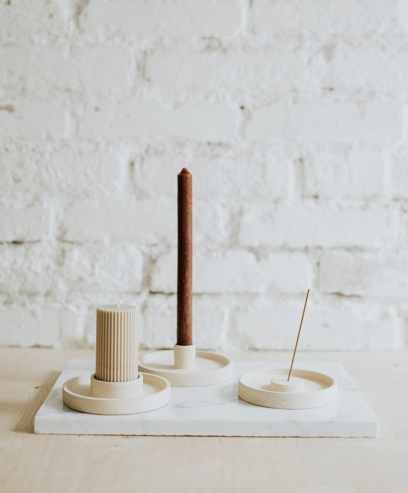 „Make a wish” pillar candle holder, whisper white