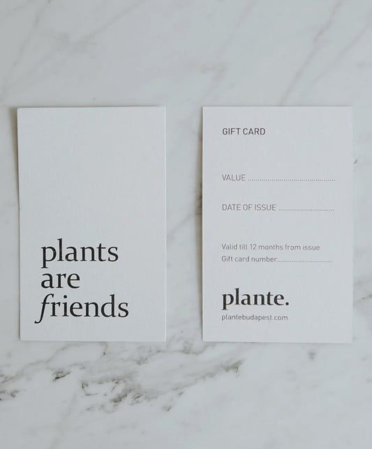 plante. ajándék utalvány, boltban beváltható